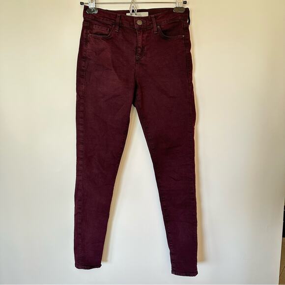Topshop Leigh High Waisted Purple Skinny Jeans Stretchy Dark Wash Sz 26 - Picture 2 of 11
